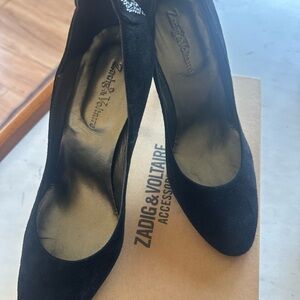 Zadig & Voltaire Classic Black Suede Heels